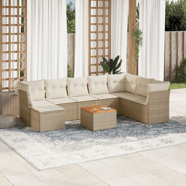 vidaXL Garden Sofa Set Beige