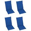 vidaXL Garden Chair Set of 4 Royal Blue Solid Acacia Wood, 100% Polyester