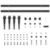 vidaXL Sliding Cabinet Door Kit 48.0 " Carbon Steel