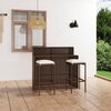 vidaXL Garden Bar Set Brown PE rattan, powder-coated steel, polyester