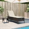 vidaXL Sun Lounger Set of 2 Brown PE rattan Large