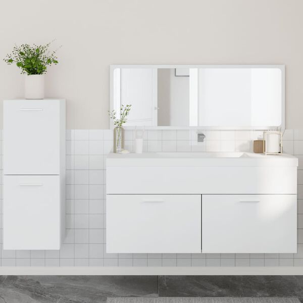 vidaXL Bathroom Furniture Set White Engineered wood, acrylic Medium