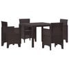 vidaXL Garden Dining Set 5 pcs Brown Polt rattan