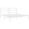 vidaXL Metal Bed Frame White Powder-Coated Steel Small Double Bed Frame