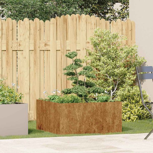 vidaXL Planter Rusty Weathering Steel Large Decorative Inlays Planter