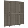 vidaXL Room Divider 4 Panels Gray Poly Rattan