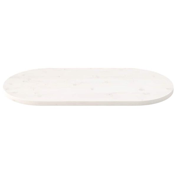 vidaXL Table Top White Solid Pine Wood Medium Durable Table Top Oval