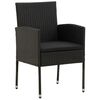 vidaXL Outdoor Dining Set Black PE rattan, steel, solid acacia wood Small