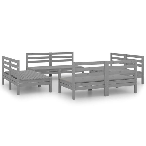 vidaXL Garden Lounge Set Gray Solid pinewood Medium Modular
