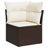 vidaXL Garden Sofa Set Brown, Cream white