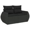 vidaXL Garden Sofa Set Black PE rattan, powder-coated steel, tempered glass