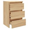 vidaXL Bed Cabinet Sonoma oak Engineered wood Bed Cabinet Rectangular