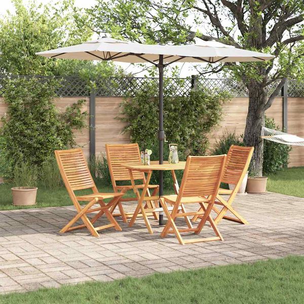 vidaXL Garden Dining Set Folding 5 pcs Brown solid acacia wood