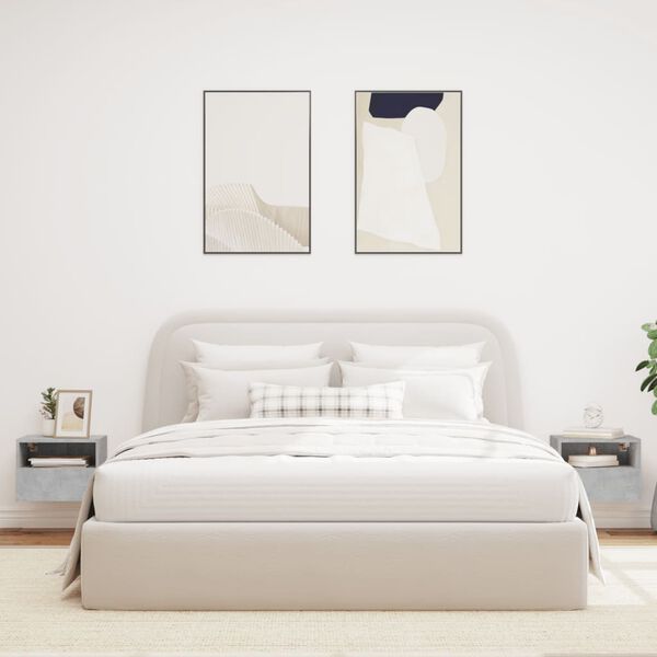 vidaXL TV Wall Cabinet Set of 2 Concrete Grey Engineered Wood Medium