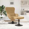 vidaXL Egg Chair with Footstool Brown 24.80 x 28.74 x 35.43 in Velvet