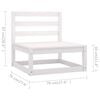 vidaXL Garden Lounge Set White Solid pine wood Large Modular