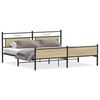 vidaXL Bed Frame Sonoma oak Steel, engineered wood Full Bed Frame