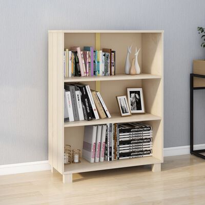 vidaXL Book Cabinet HAMAR Honey Brown 33.5"x13.8"x44.1" Solid Wood Pine