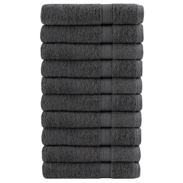 vidaXL Towel Set of 10 Anthracite 100% Ring-spun Cotton XXL Towel