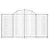 vidaXL Gabion Basket Set of 7 Silver Galvanized Iron