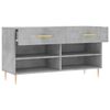 vidaXL Shoe Bench Concrete Grey Engineered Wood, Iron Medium Shoe Bench