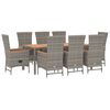 vidaXL Garden Dining Set Grey, Dark Grey PE Rattan Large Dining Set