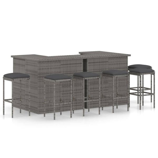vidaXL Garden Bar Set Gray