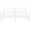 vidaXL Metal Bed Frame White Powder-coated steel 72 x 84 in Bed Frame