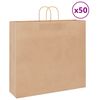 vidaXL Paper Bags 50 pcs with Handles Brown 21.3x5.9x19.3"