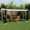vidaXL Gazebo with Mesh Walls Cream 13.1'x9.8' Steel