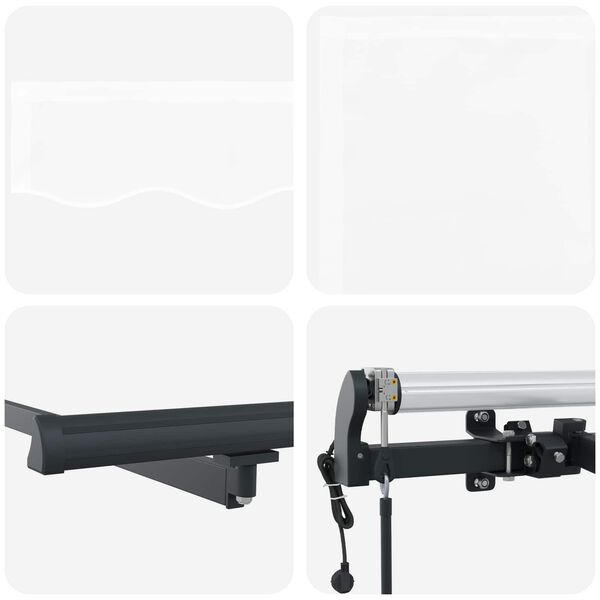 vidaXL Retractable Awning White 118.11 x 98.43 in Fabric and Aluminium