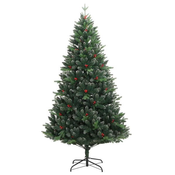 vidaXL Artificial Hinged Christmas Tree Green PVC, PE, metal Medium
