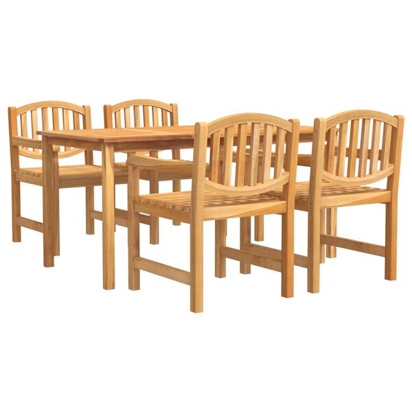 vidaXL Garden Dining Set Teak Solid teak wood Standard Stackable