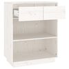 vidaXL Console Cabinet White Solid pine wood Medium Console Cabinet