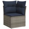 vidaXL 12 Piece Patio Sofa Set with Cushions Gray Poly Rattan