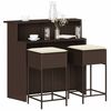 vidaXL Garden Bar Set Brown, Cream White