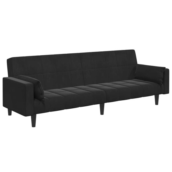 vidaXL Sofa Bed Black Velvet (100% polyester)