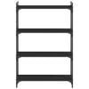 vidaXL Bookcase Black Engineered wood, metal Medium Adjustable Feet