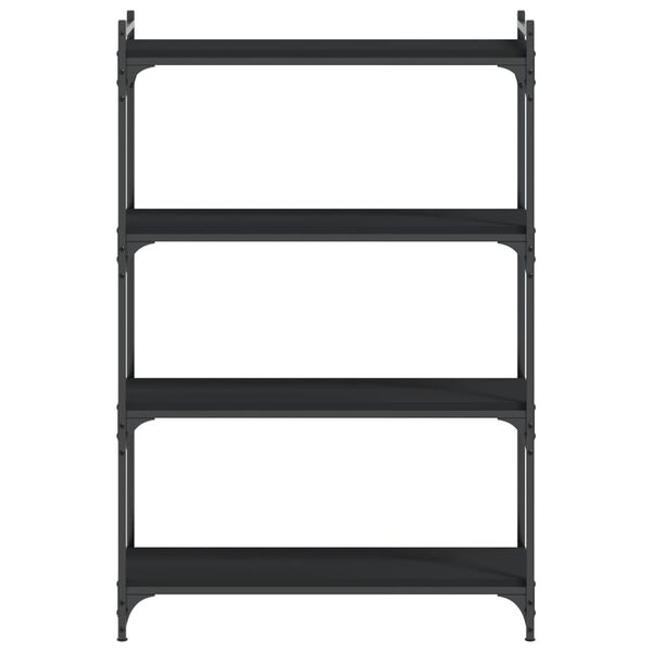 vidaXL Bookcase Black Engineered wood, metal Medium Adjustable Feet