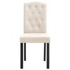 vidaXL Dining Chair Set of 4 Cream Fabric and Rubber wood