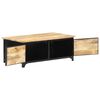 vidaXL Coffee Table Black and Brown Solid Mango Wood Medium Rectangular