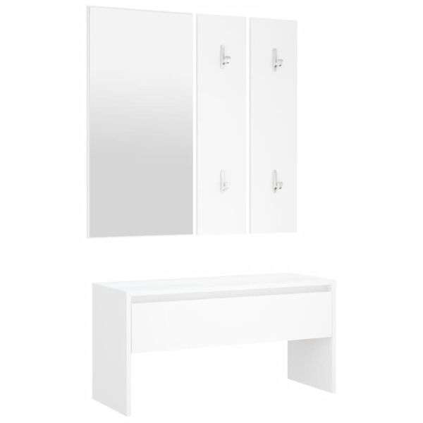 vidaXL Hallway Furniture Set White Engineered wood, acrylic Medium