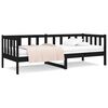 vidaXL Day Bed without Mattress Black 80 x 78.7 " Solid Wood Pine