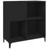 vidaXL Record Cabinet Black Engineered wood, metal Record Cabinet