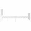 vidaXL Bed Frame White Steel Double Bed Frame Rectangular Modern