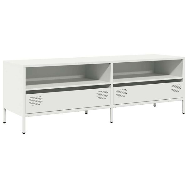 vidaXL TV Cabinet White Cold-rolled steel Medium Adjustable Feet