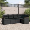 vidaXL Garden Sofa Set Black PE rattan, powder-coated steel 5-Piece Set