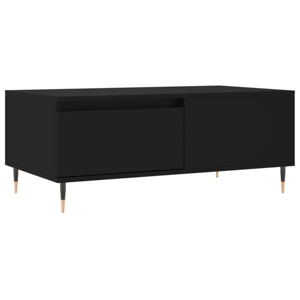 vidaXL Coffee Table Black Engineered wood, metal 35.4 x 19.7 x 14.4 in