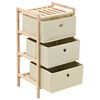 vidaXL Storage Rack Set of 2 Beige Cedar wood and Polypropylene fabric