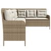 vidaXL Patio Sofa Beige Poly Rattan and Powder-Coated Steel 5-seater